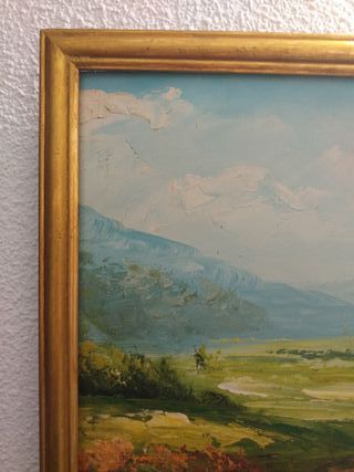 Oleo con marco dorado