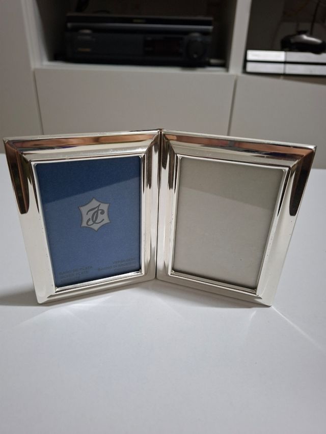 Marco para fotos doble plateado