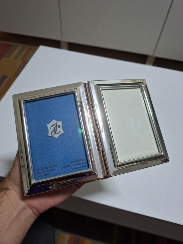 Marco para fotos doble plateado