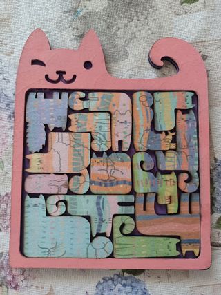 Puzzle de gatos de madera