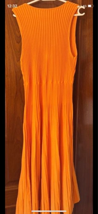 Vestido midi Zara naranja talla L