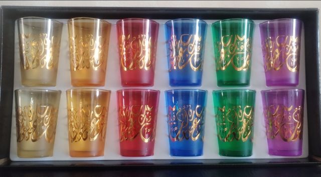 Set Bicchieri Colorati - Scritta Oro