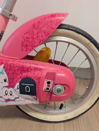 Bicicleta Infantil 14 Rosa Unicornio + Ruedines