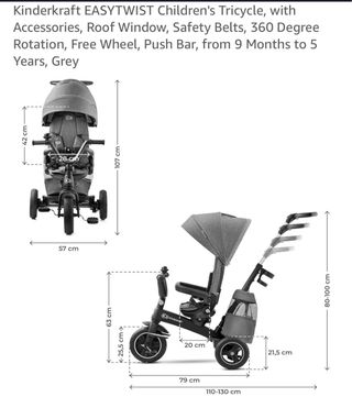Triciclo Kinderkraft Easytwist Gris