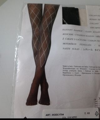 2 Collant donna con rombi