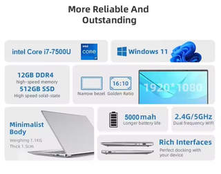 Portátil Windows 11 Intel Core i7-7500U