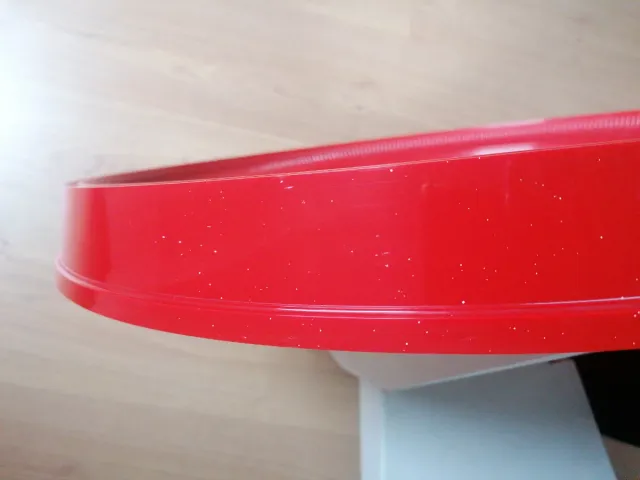 Espejo de baño redondo rojo