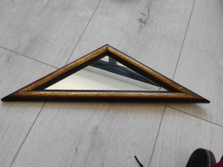 Espejo triangular madera y cristal