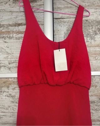 Vestido fucsia midi Zara Talla L