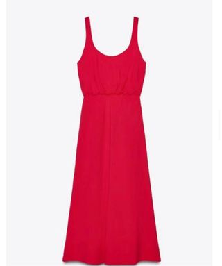 Vestido fucsia midi Zara Talla L