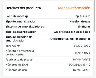 Amortiguadores Traseros Kia/Hyundia. 