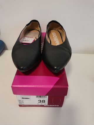 Bailarinas Gioseppo Piel Punta Fina Negras nuevas