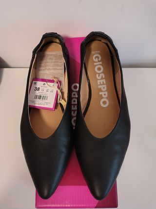 Bailarinas Gioseppo Piel Punta Fina Negras nuevas