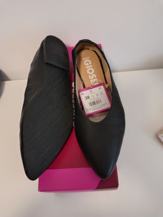 Bailarinas Gioseppo Piel Punta Fina Negras nuevas