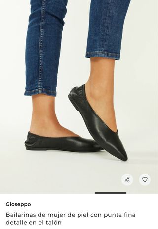 Bailarinas Gioseppo Piel Punta Fina Negras nuevas