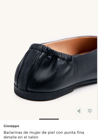Bailarinas Gioseppo Piel Punta Fina Negras nuevas