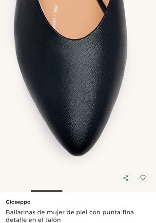Bailarinas Gioseppo Piel Punta Fina Negras nuevas