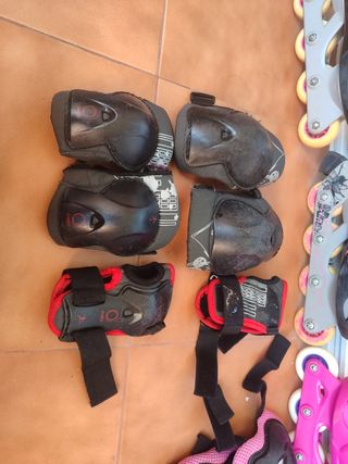 Patines rosas y morados con protecciones. REGALO
