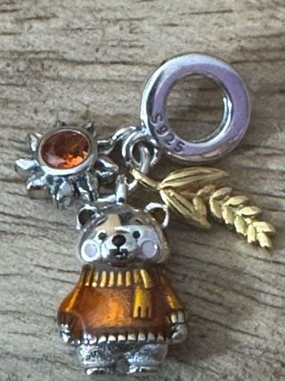 Charm Plata 925 Oso Naranja
