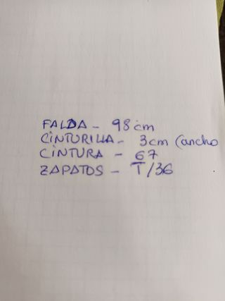 Falda Fallera Talla 36-38  . Fondo dorado suave
