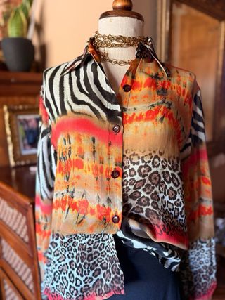 Camisa Vintage Animal Print Talla M