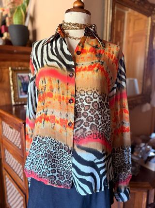 Camisa Vintage Animal Print Talla M