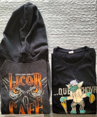 Nikis Galicia Camiseta Negra y sudadera.