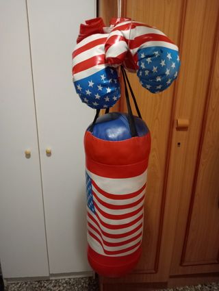 Saco de boxeo y guantes USA