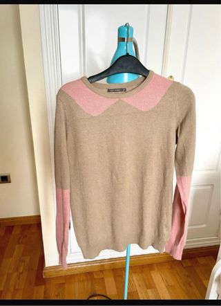 Jersey Easy Wear bicolor cuello rosa Talla M