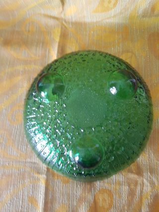 Frutero de cristal verde