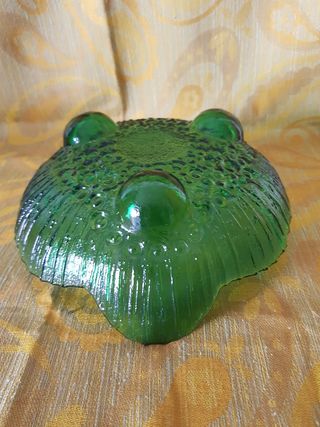 Frutero de cristal verde