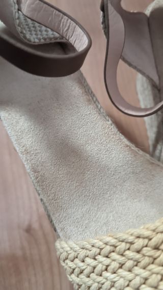 Sandalias esparto beige y marrón talla 37