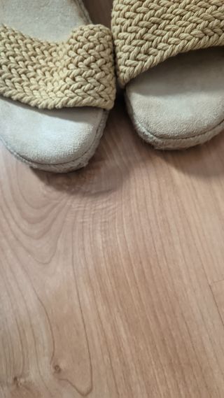 Sandalias esparto beige y marrón talla 37