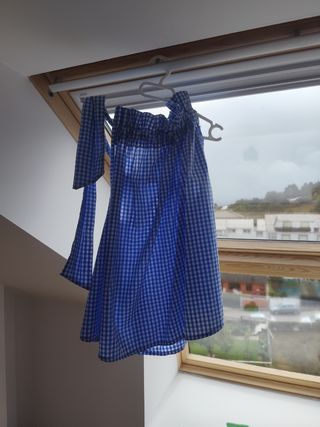 Camiseta azul a cuadros