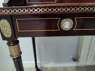 Conjunto Escritorio y espejo antiguo madera