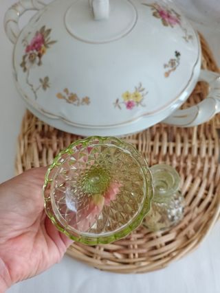 ✨ 2 portacandele in cristallo verde