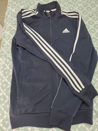 Sudadera Adidas Azul con Rayas
