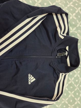Sudadera Adidas Azul con Rayas