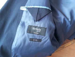 Traje azul marino Formula Joven talla 38