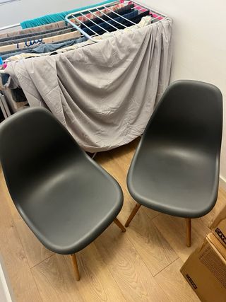 Sedie di design grigie Maison du Monde, confezione da 2