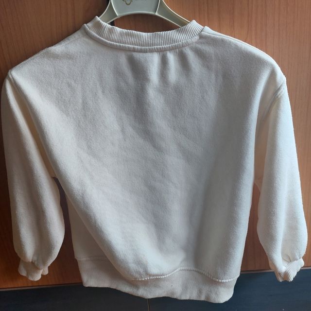Sudadera Zara Niña Talla 7 122 Crema.Largo 44 cm.