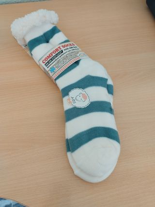 Calcetines de confort a rayas con suela ABS