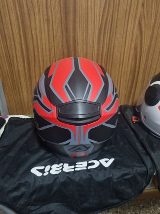 Casco Acerbis Negro y Rojo con Gafas
