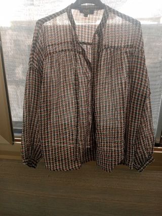 Camicia OVS Pied de Poule Leggera Marrone Tg M