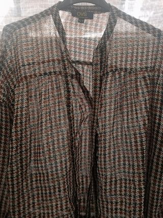 Camicia OVS Pied de Poule Leggera Marrone Tg M