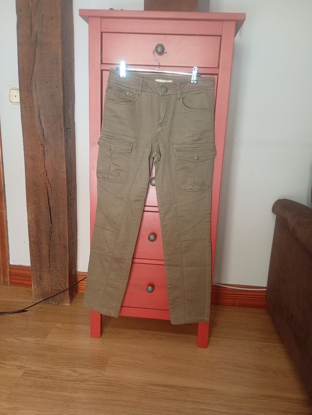 Pantalones cargo verde oliva para mujer