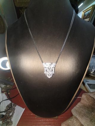 Gargantilla oro blanco y brillantes