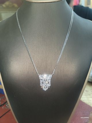 Gargantilla oro blanco y brillantes