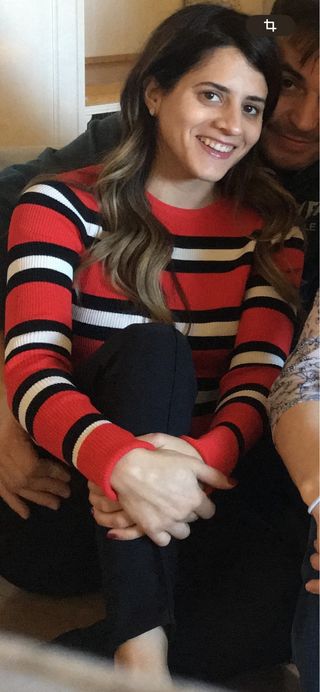 Jersey Zara rayas rojo, blanco y negro. 