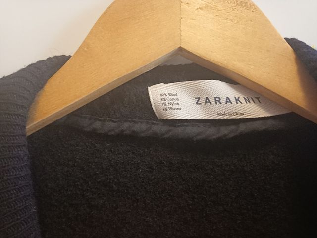 Chaqueta Zara Lana Negra